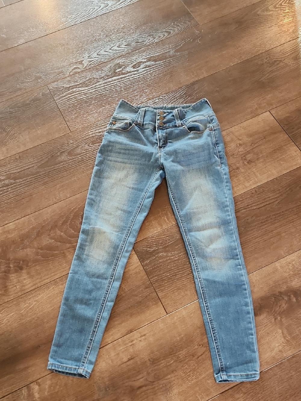 Enjean Denim Co High Rise Skinny Jeans Light Blue Juniors Size 1